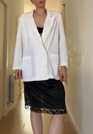 Chaqueta americana blanca blazer años 90