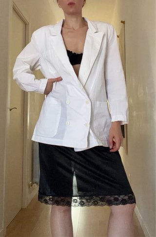Chaqueta americana blanca blazer años 90