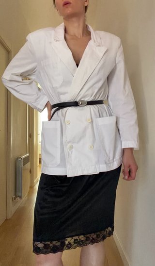 Chaqueta americana blanca blazer años 90