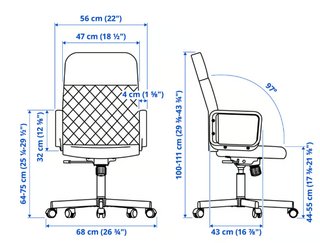 Silla de escritorio Ikea Rengerdet Negra