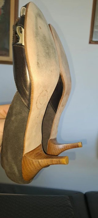 Scarpe tacco pelle e camoscio donna tg 41
