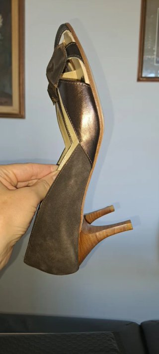 Scarpe tacco pelle e camoscio donna tg 41