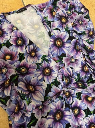 Vestito floreale viola taglia unica