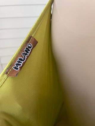 Vestido largo satén pistacho talla única