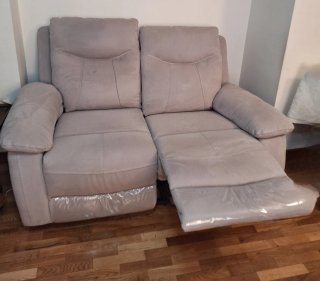 Sofá 2 plazas reclinable con reposapiés