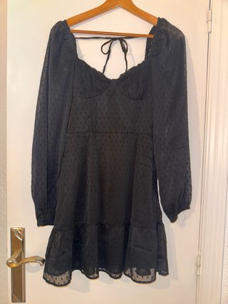 Vestido H&M negro manga larga