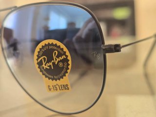 Gafas Ray-Ban Aviator Negro Lente Azul Talla 62