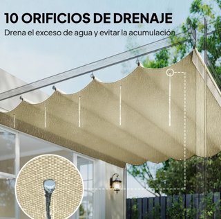 Cubierta Techo Retráctil 2,5x2,55m Beige
