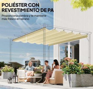 Cubierta Techo Retráctil 2,5x2,55m Beige