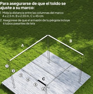 Cubierta Techo Retráctil 2,5x2,55m Beige