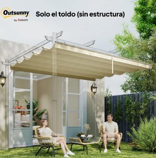 Cubierta Techo Retráctil 2,5x2,55m Beige