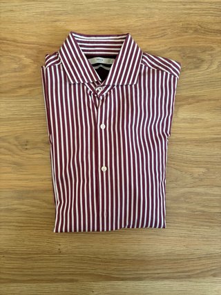 Camisa Mango Rayas Burdeos Talla M