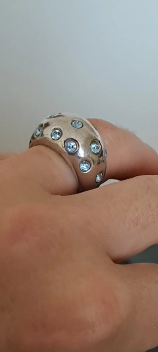 Anello YSL Argento e Acquamarina 18