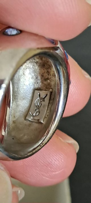 Anello YSL Argento e Acquamarina 18