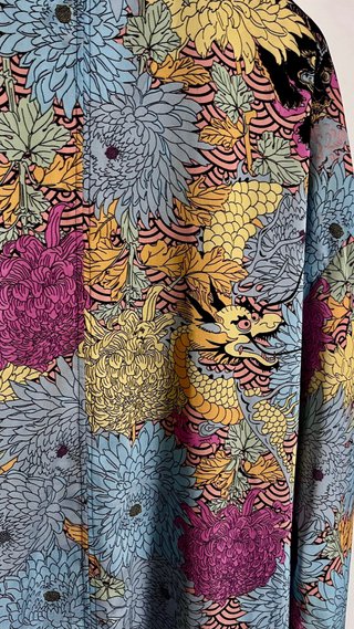 Kimono Complot Estampado Japonés Flores