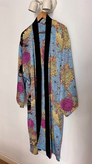 Kimono Complot Estampado Japonés Flores