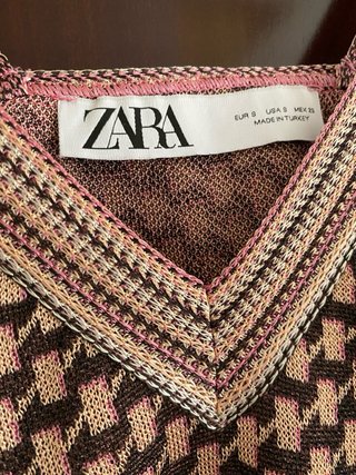 Top Zara estampado pata de gallo