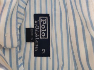 Camisa Polo Ralph Lauren Rayas Azul y Blanca
