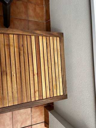 Mesa de jardín madera y metal