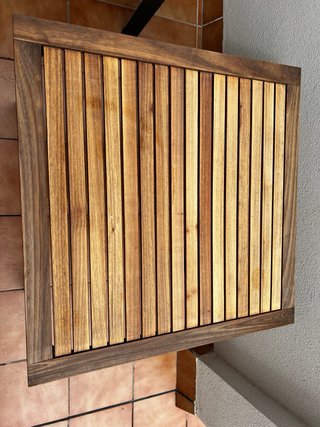 Mesa de jardín madera y metal