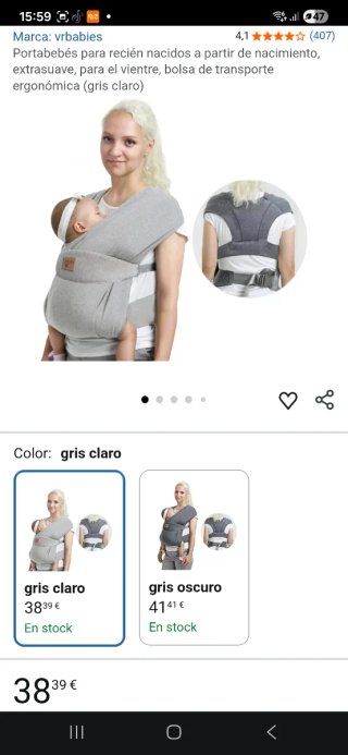 Mochila portabebés gris