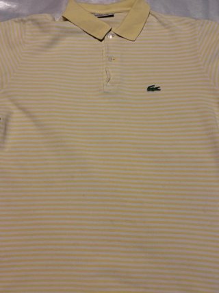 Camisa Polo Lacoste Rayas Amarillas Talla L