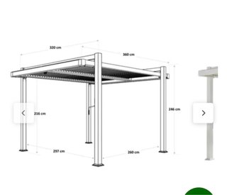 Pérgola metálica y de madera