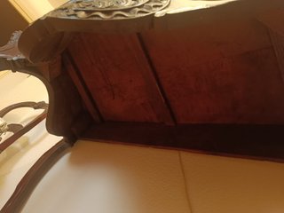 Consola antigüa de nogal macizo + 4 sillas