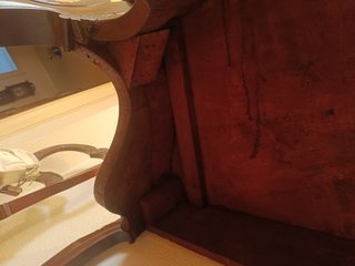 Consola antigüa de nogal macizo + 4 sillas
