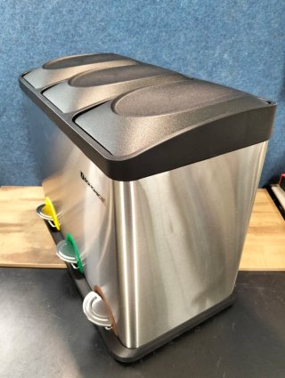Cubo Reciclaje 45L Triple con Pedales Songmics