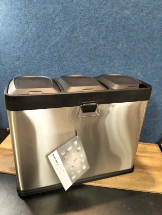 Cubo Reciclaje 45L Triple con Pedales Songmics