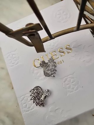 Pendientes Cisne Baño Plata 925 Cristales