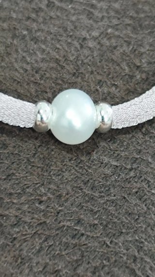 Pulsera plata y perla chica nueva