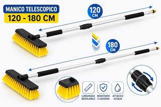 Spazzola Lavaggio Auto Telescopica 120-180cm