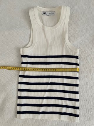 Top de rayas Zara blanco y negro Talla XS