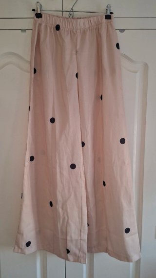 Conjunto top y pantalón lunares beige