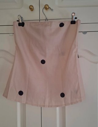Conjunto top y pantalón lunares beige
