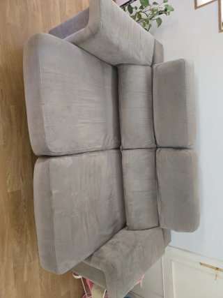 Sofá 2 plazas gris tela