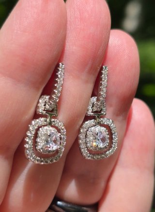 Pendientes Cristales Baño Plata Estilo Swarovski