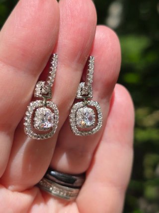 Pendientes Cristales Baño Plata Estilo Swarovski