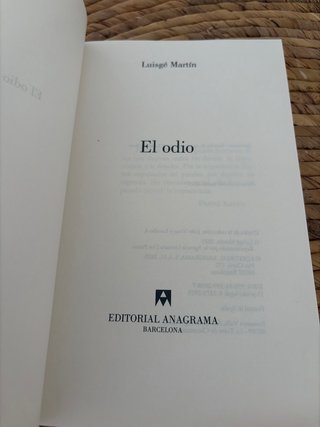 Libro “EL ODIO” de Luisgé Martín