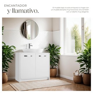 Mueble bajo lavabo con gran capacidad de carga de 20 kg, blanco