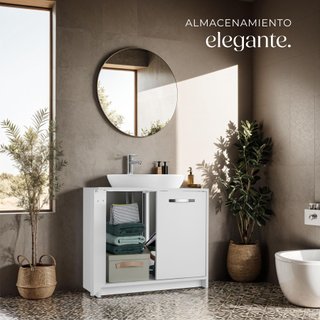 Mueble bajo lavabo con gran capacidad de carga de 20 kg, blanco