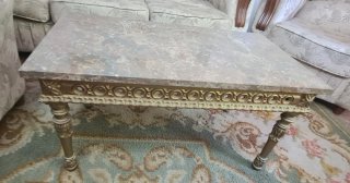 Mesita de salón mármol y madera