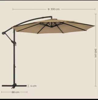 Sombrilla de terraza/jardín beige y marrón