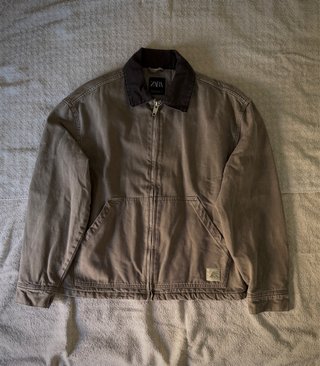 Zara Work Jacket Gris Talla M Como Nueva