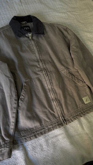 Zara Work Jacket Gris Talla M Como Nueva