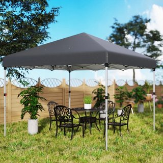 Carpa Plegable Pop-up 3x3m 2 Paredes Gris