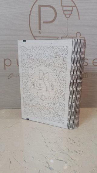 Caja libro decorativa de madera