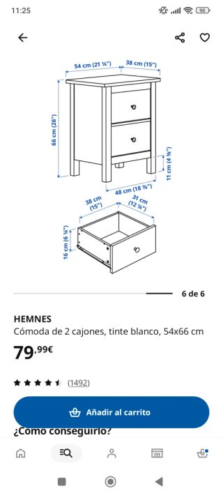 Mesilla noche pino blanca · Ikea · Hogar (nueva)